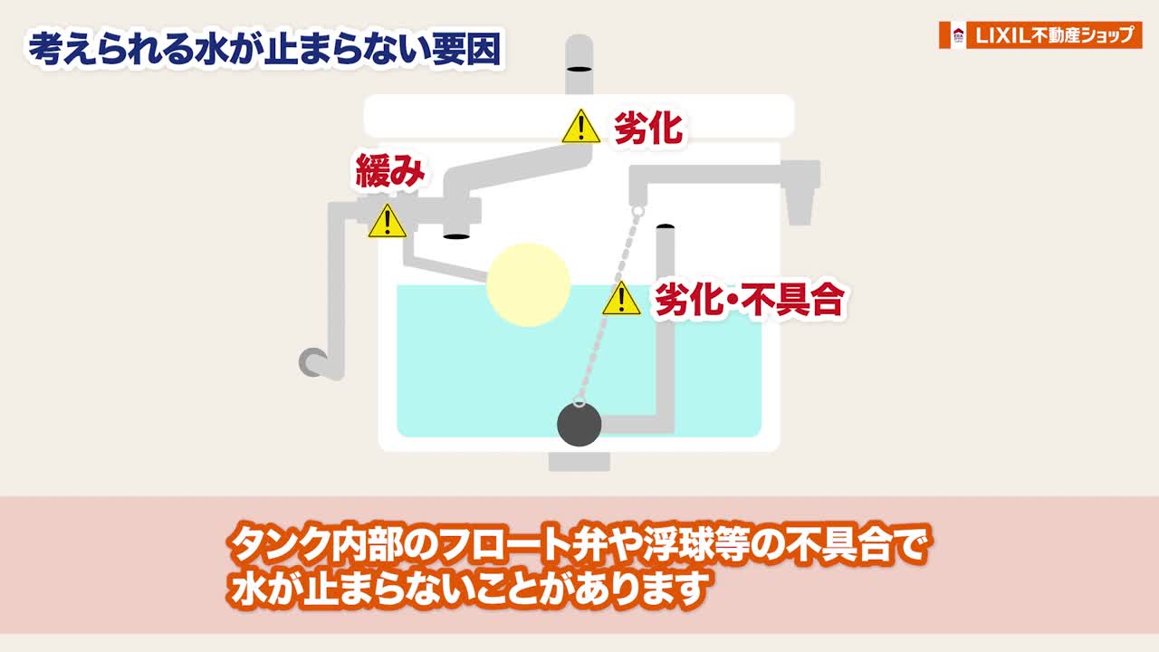 トイレの水が止まらない