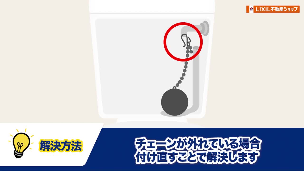 トイレタンク内の鎖トラブル